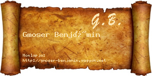 Gmoser Benjámin névjegykártya